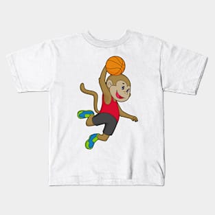 Monkey Basketball player Basketball Kids T-Shirt